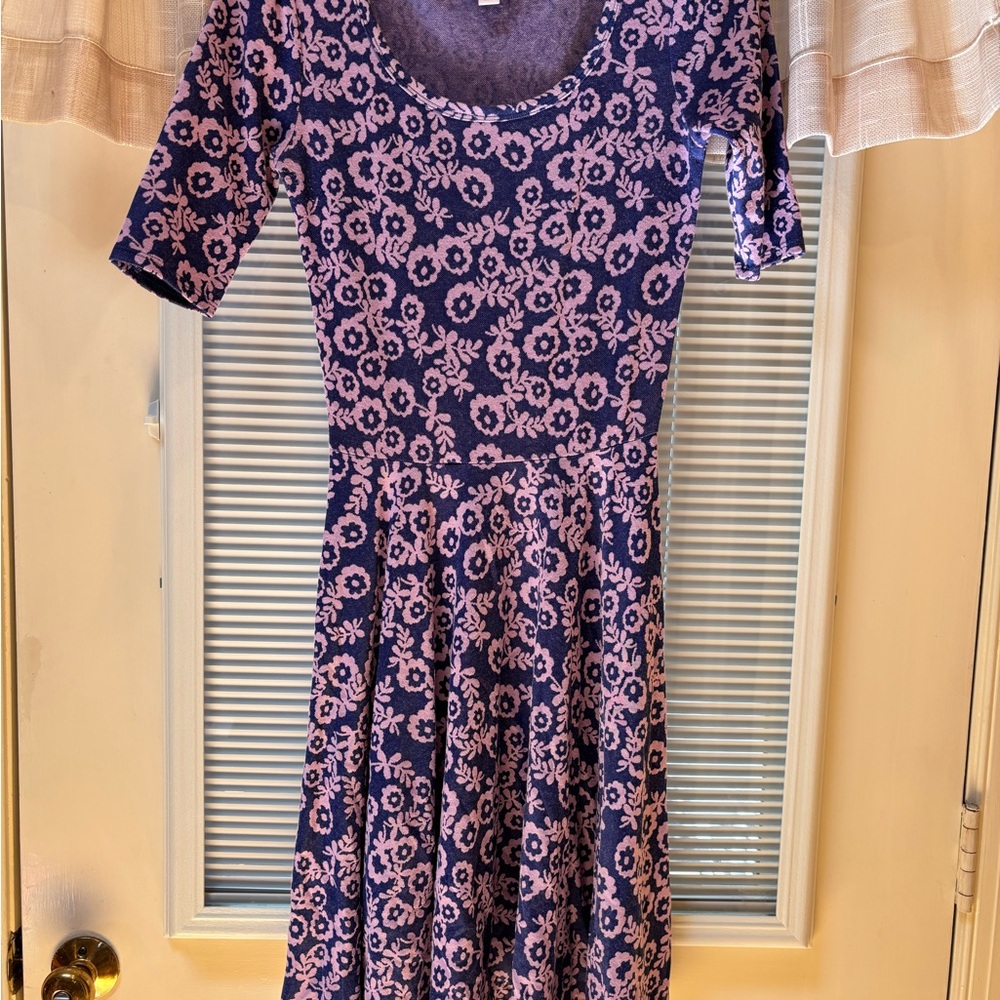 LuLaRoe Pink Fit and Flare Short Sleeve Dress